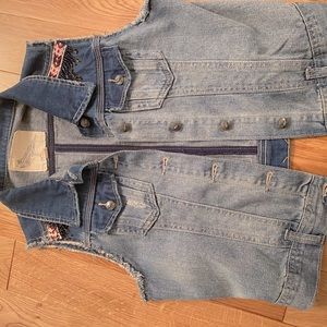 Womens Denim BOHO vest size XS